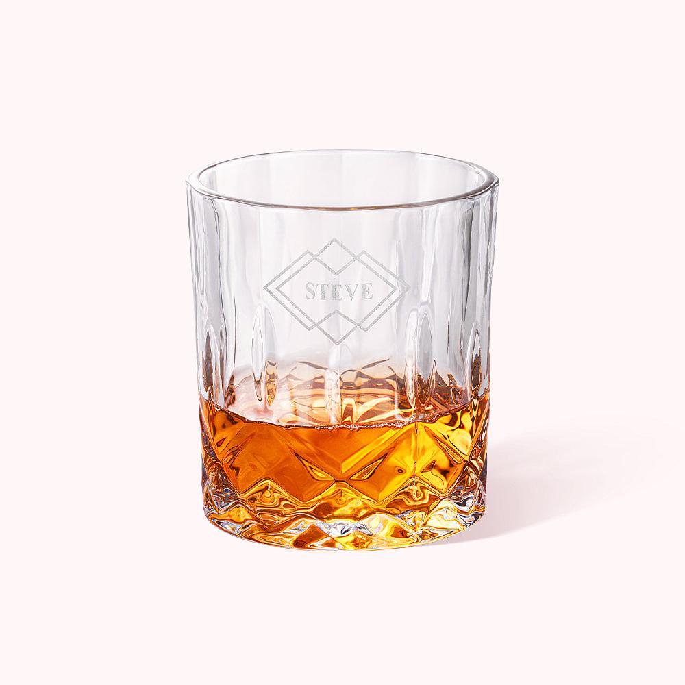Personalized Monogram 7oz Food Grade Whiskey Glasses Tumbler with Engraved Initial and Name Birthday Father's Day Gift for Man