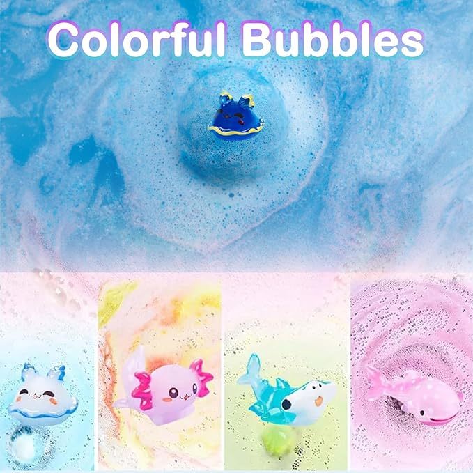 (Pre-Sale, Ships on 28th Mar) Sea Surprise Bath Bombs for Kids Fizzy Bubble Bath Bombs Surprise Ocean Animal Toys Inside Gift for Kid