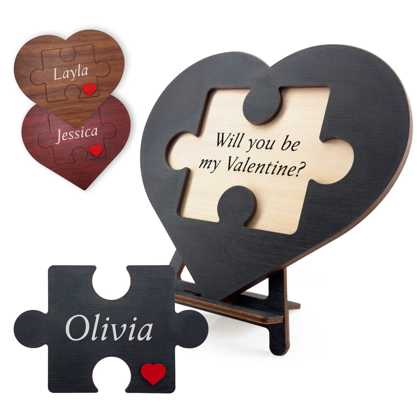 Custom Couple Home Decor, Puzzle Name Sign, Girlfriend Gift for Her, Romantic Gift for Him, Personalized Love Keepsake, Puzzle Love Heart