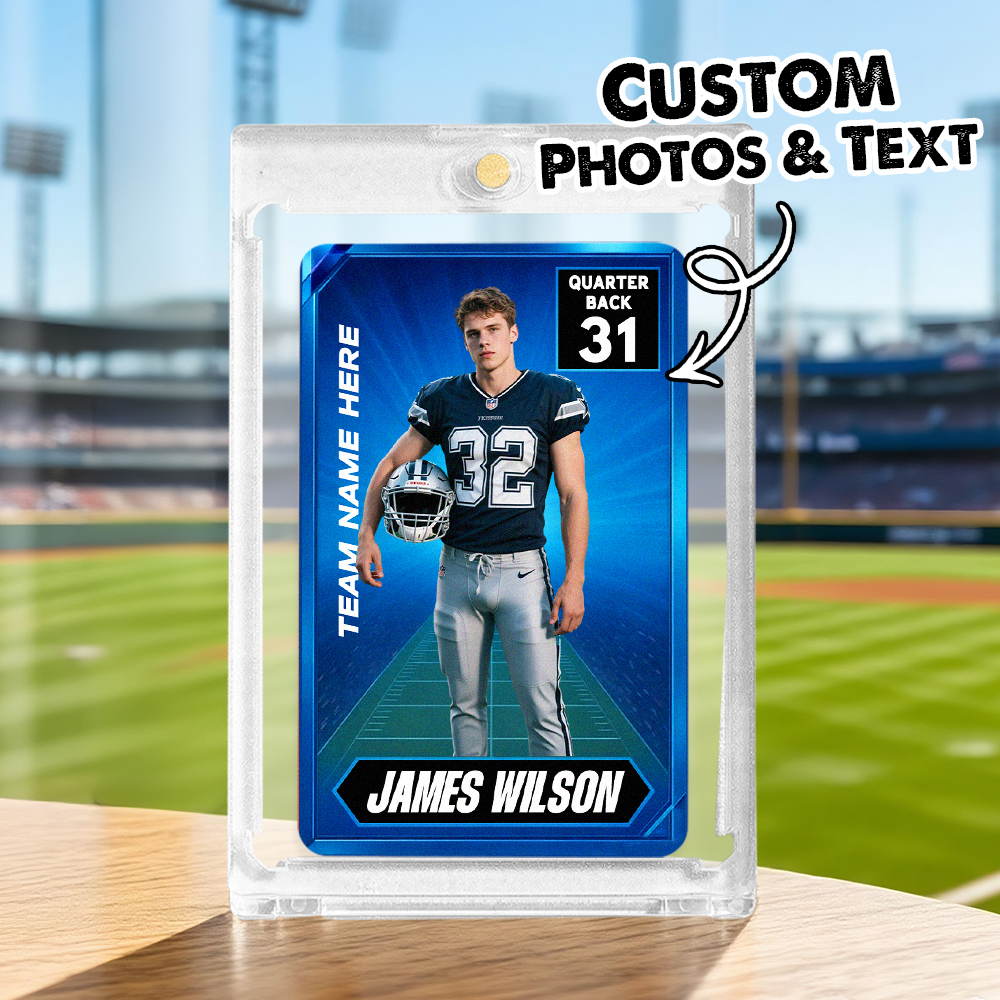 Personalized Sports Portrait Card Custom Name Number Stats Unique Gift for Young Athletes and Sports Fans - MyPhotoSocks