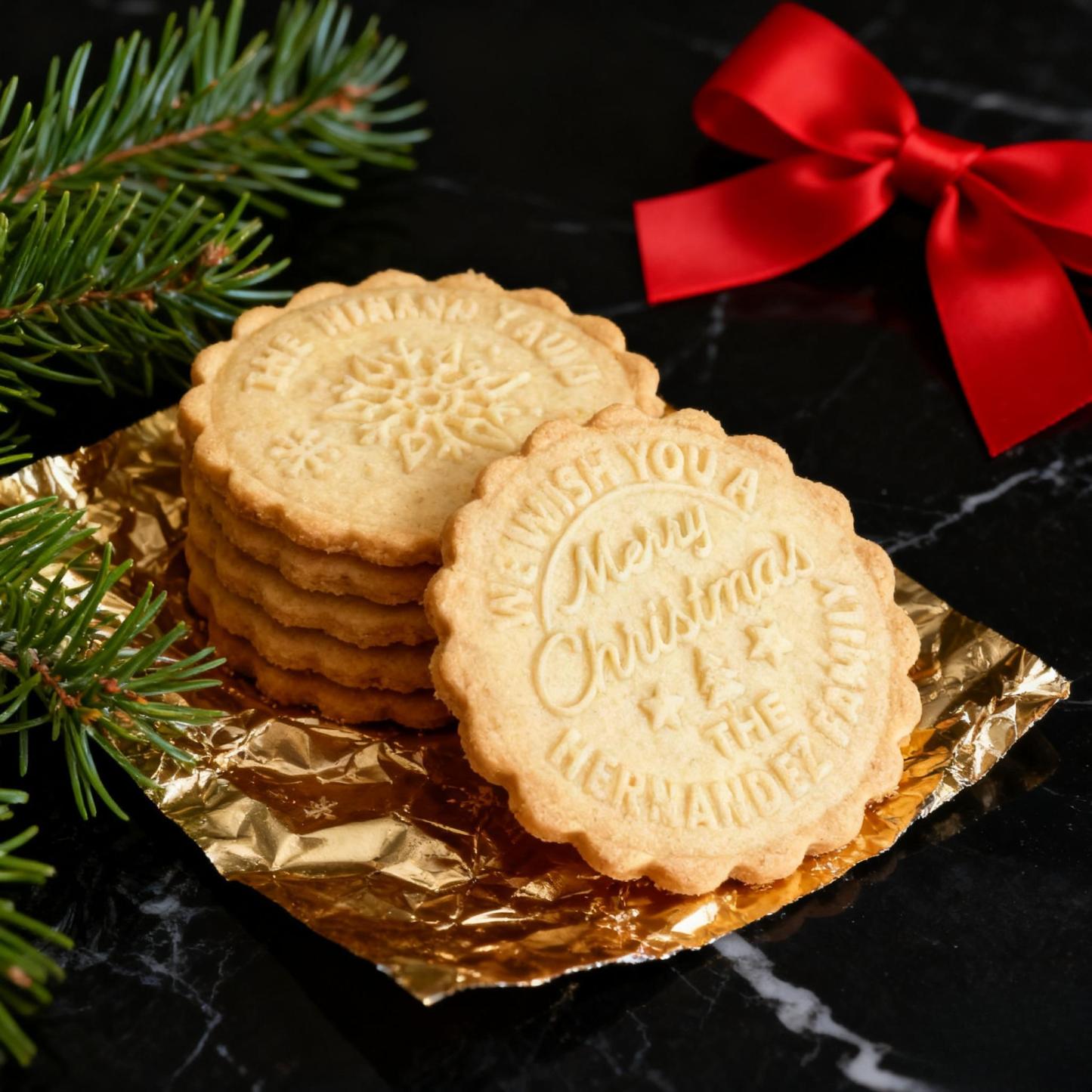 Personalized Merry Christmas Cookie Stamp Family Holiday Baking Acrylic Cookie Stamp - MyPhotoSocks