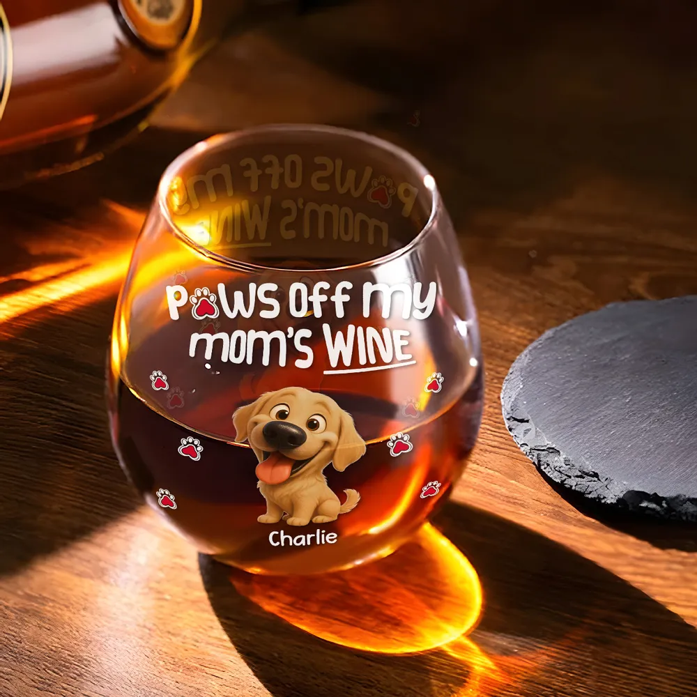 Paw It Off Now - Personalized Custom Wine Glass