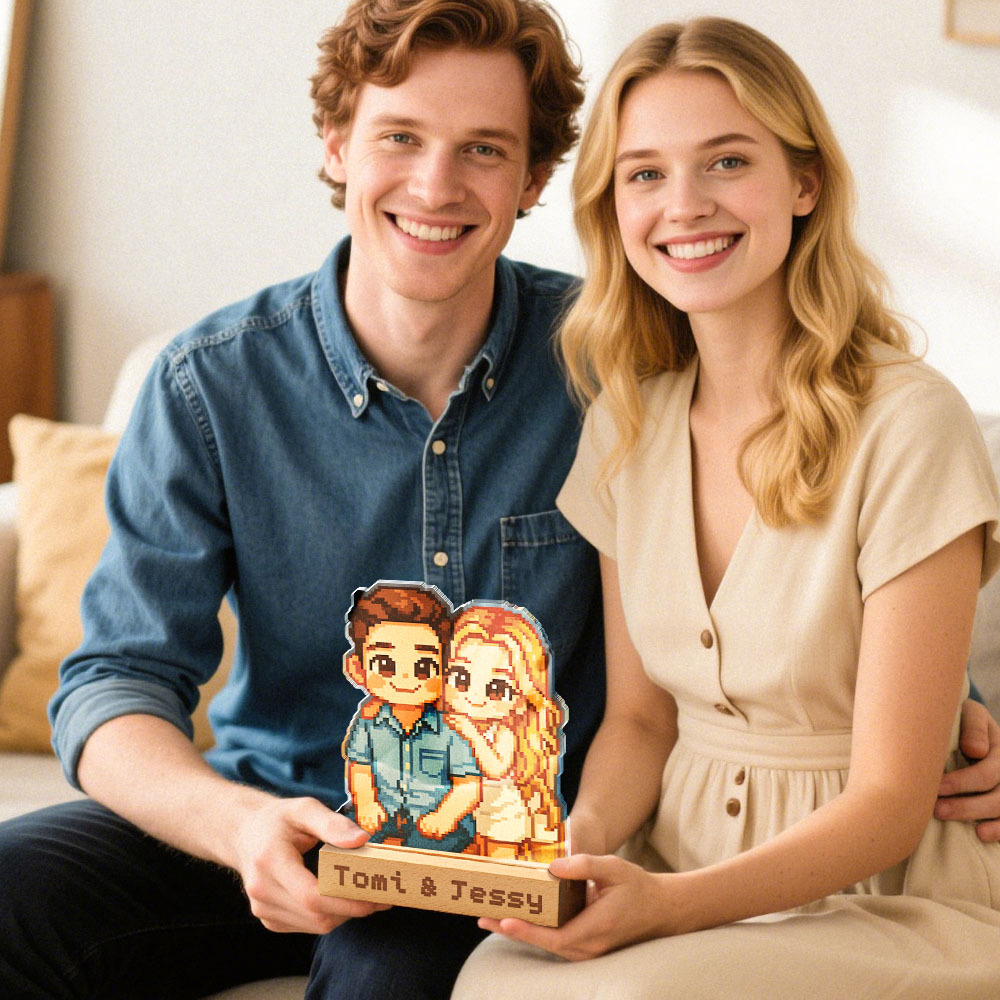 Custom Art Father & Son Led Light Couple Light Personalized LED Display Romantic Gift for Dad Boyfriend or Girlfriend