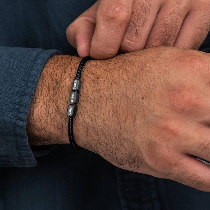 Personalize Dad Bracelet, Kids Name Bracelet, Family Jewelry, Custom Gift For Dad, Gift For Husband,Gift for Father's Day