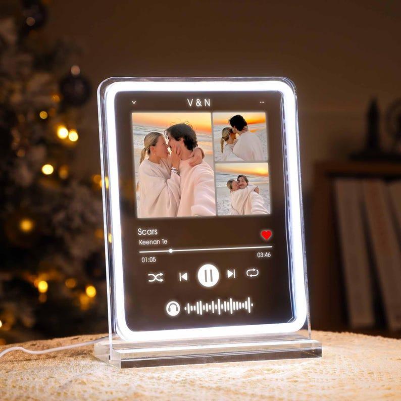 Personalized LED Acrylic Music Plaque – Custom Photo & Song Gift for Couples, Anniversary, Weddings