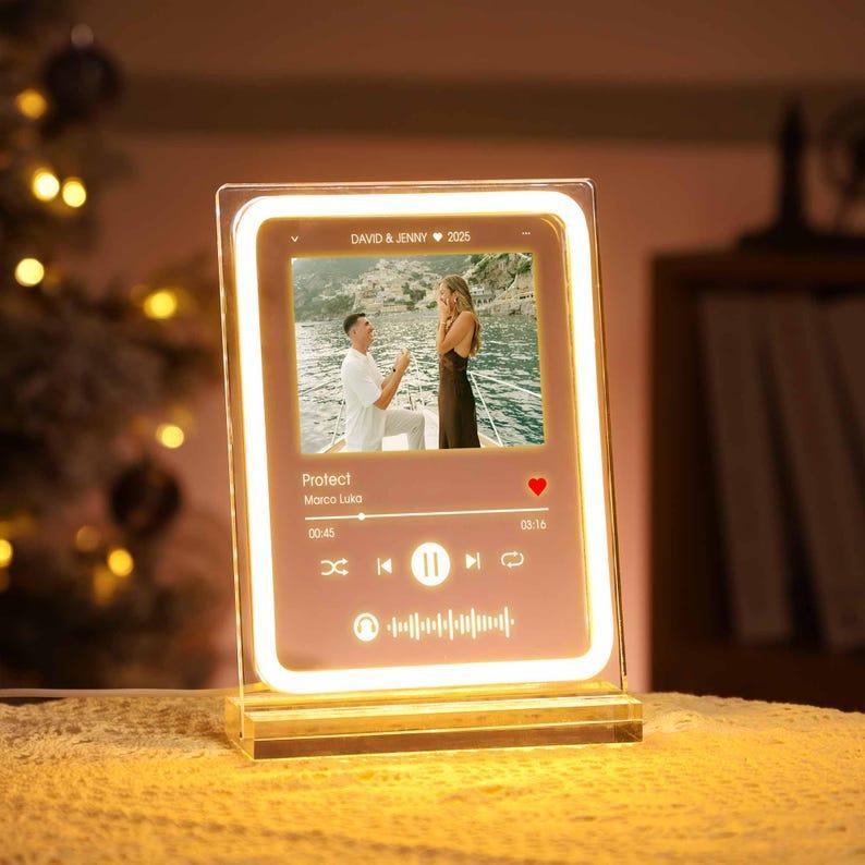 Personalized LED Acrylic Music Plaque – Custom Photo & Song Gift for Couples, Anniversary, Weddings