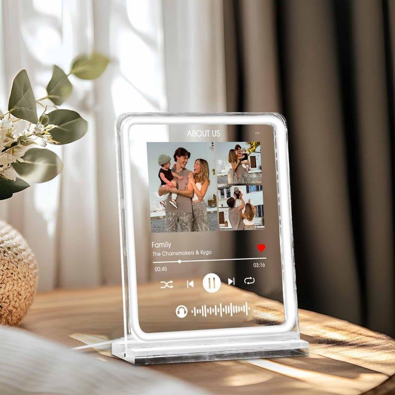 Personalized LED Acrylic Music Plaque – Custom Photo & Song Gift for Couples, Anniversary, Weddings