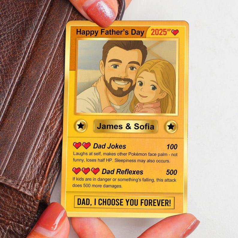 Personalized Father's Day Anime Cards, Custom Photo Anime Card, Fathers Day Gift For Dad, Gift For Husband - MyPhotoSocks
