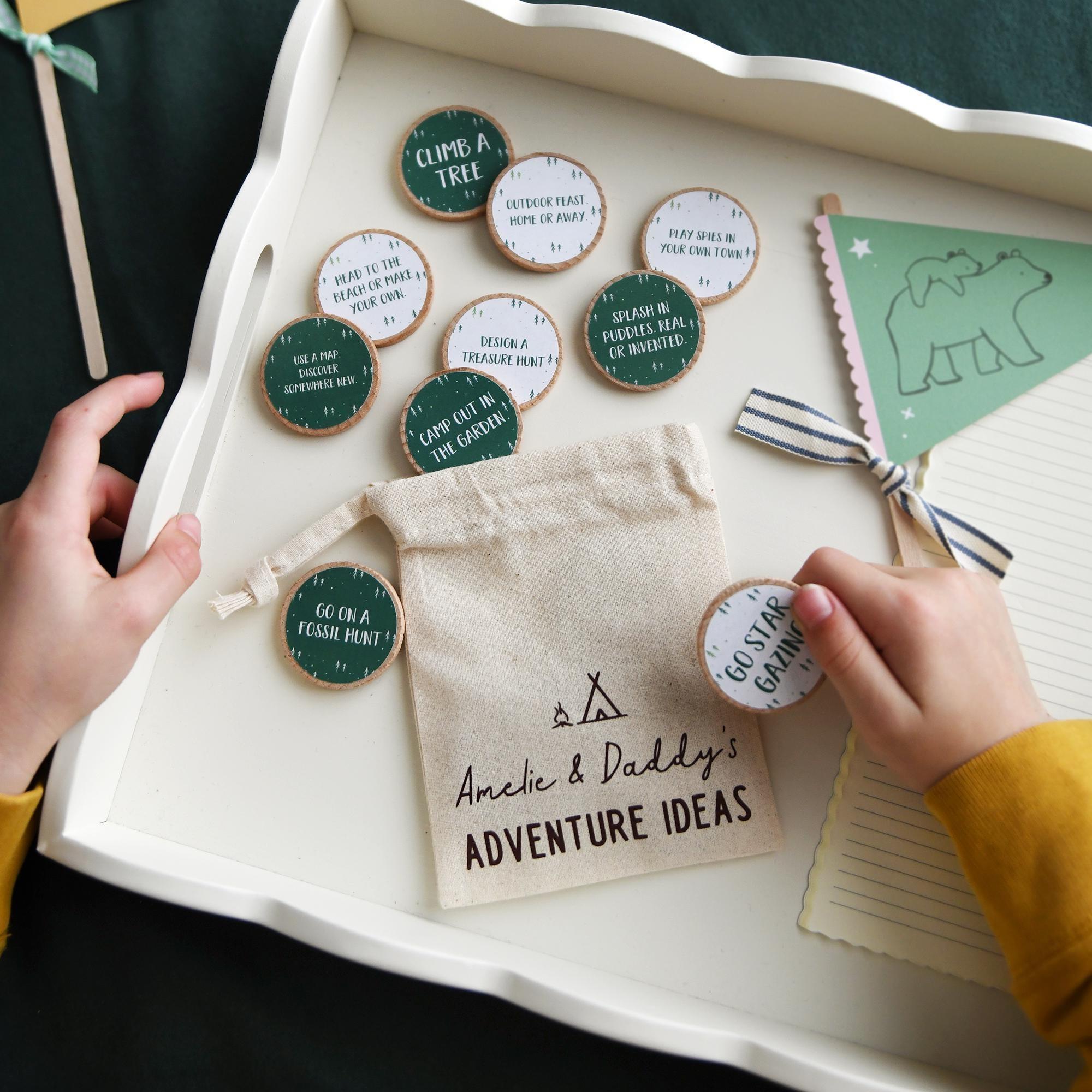 Daddy's Adventure Idea Tokens - Personalised Daddy And Me Adventure Ideas Bag, Father's Day Gift For Dad From Younger Children