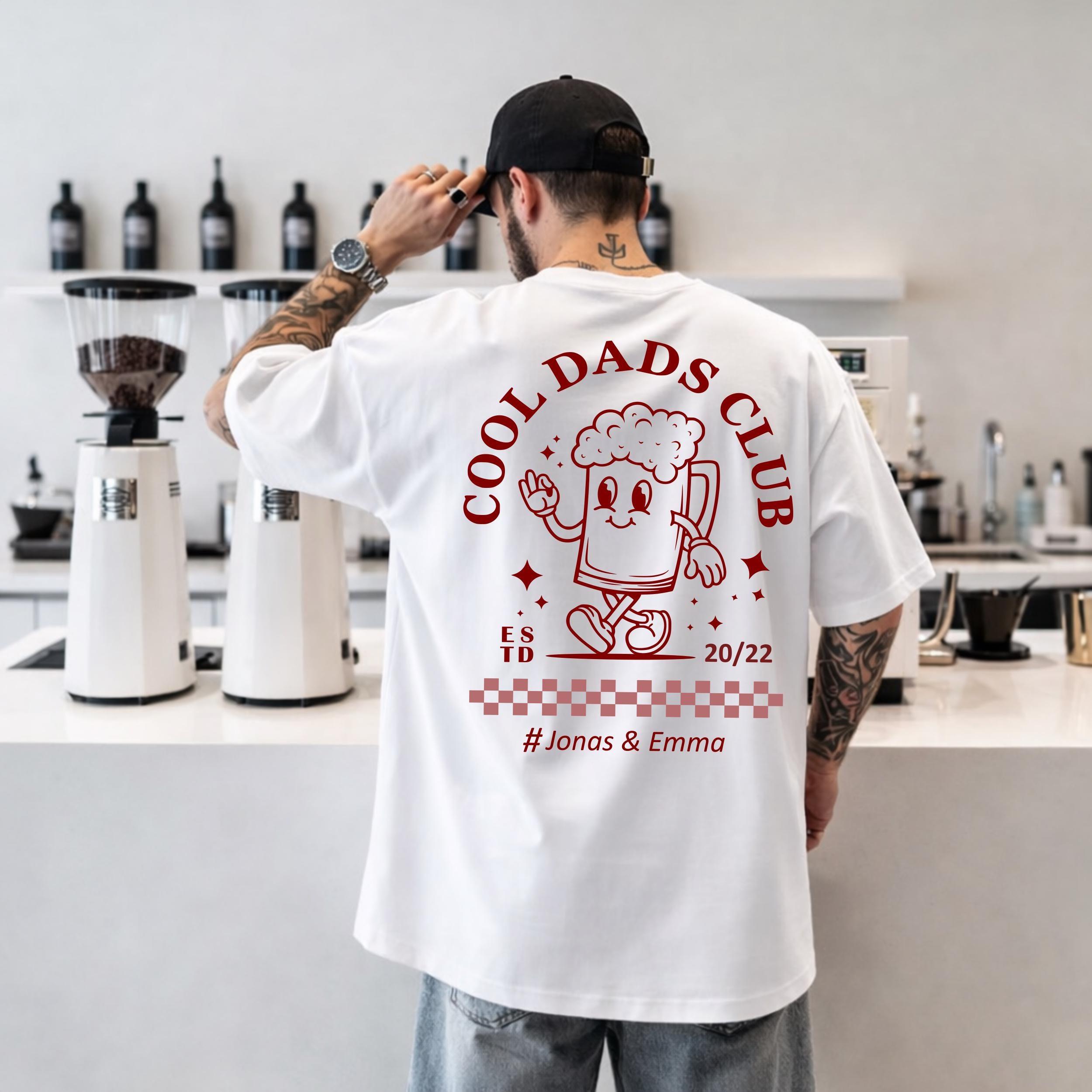 Personalized oversized "Dad Club" T-shirt with child's birth year – Father's Day gift, Daddy shirt for dad, gift idea for fathers