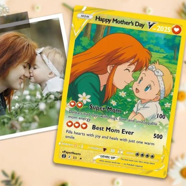 Mother's Day Pokemon Card, Custom Pokemon Card, Gift For Mom, Mother's Day Gift, Custom Pokemon Present
