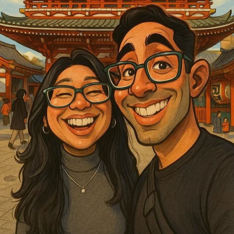 Custom Caricature Portraits | Personalized Art | Perfect Gift for Mom & Dad, Couples, Graduation, Pets or Family | Made to Order by Next Day