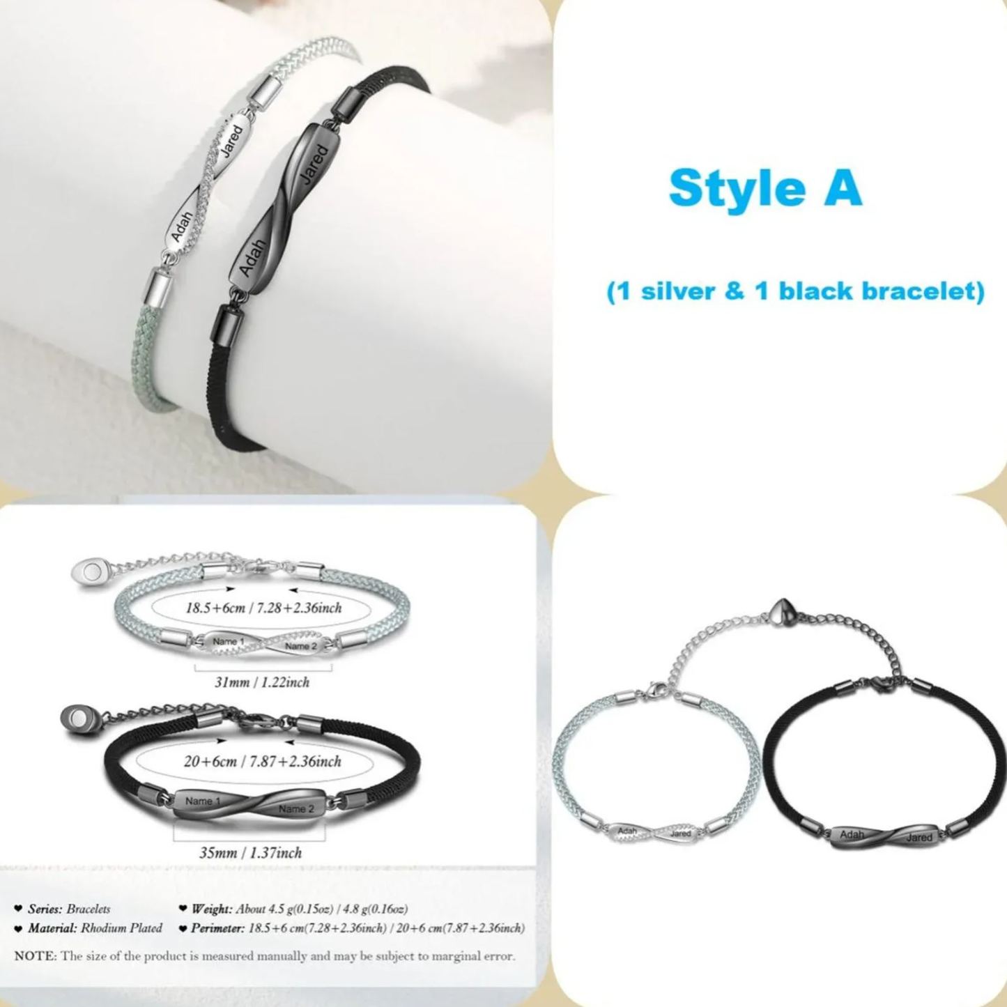 Personalized Couple Bracelets Set,Two Names Infinity Couple Bracelets Set,My Forever love,Personalized Gifts for Couples,Gift for Husband