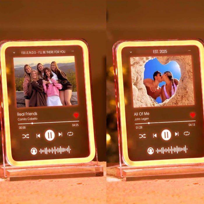 Personalized LED Acrylic Music Plaque – Custom Photo & Song Gift for Couples, Anniversary, Weddings