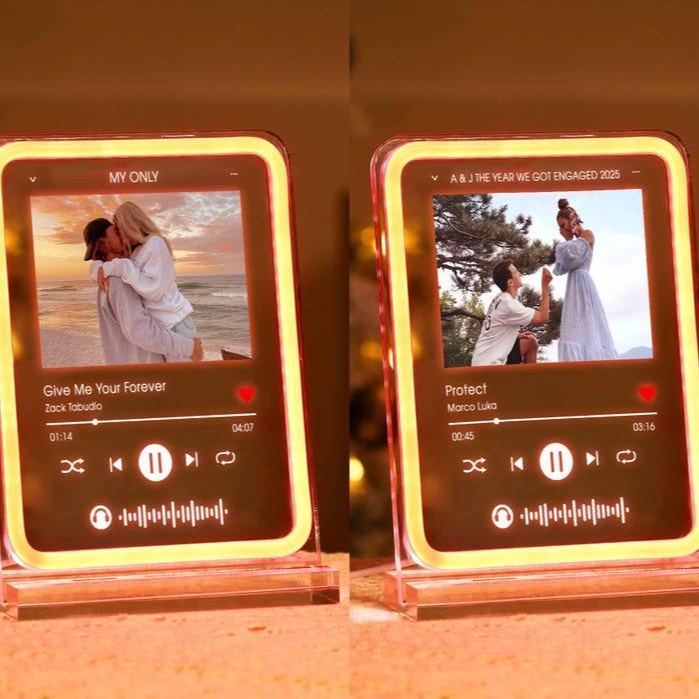 Personalized LED Acrylic Music Plaque – Custom Photo & Song Gift for Couples, Anniversary, Weddings