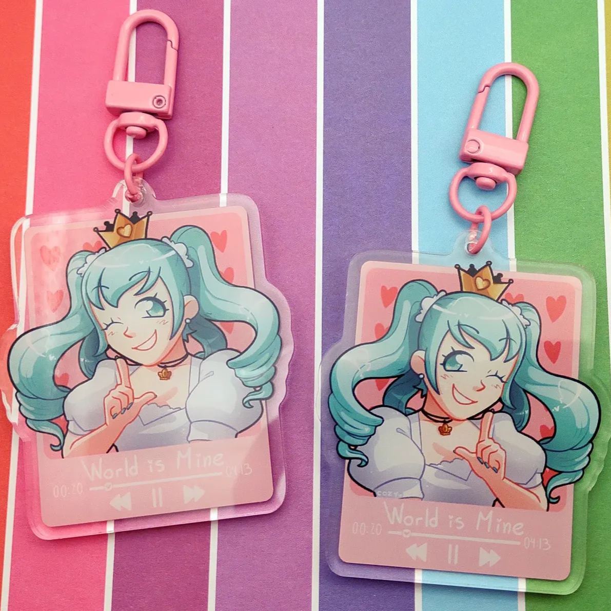 Custom Music Player Vocaloid NFC Acrylic Charms Double-Sided Keychains