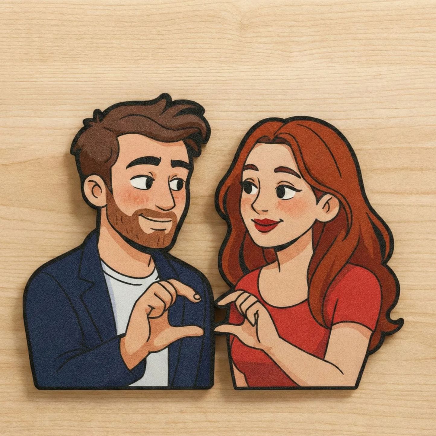 Custom Light-Up Couple Fridge Magnet – Valentine’s Day RomanticLED Glow Gift for Lovers