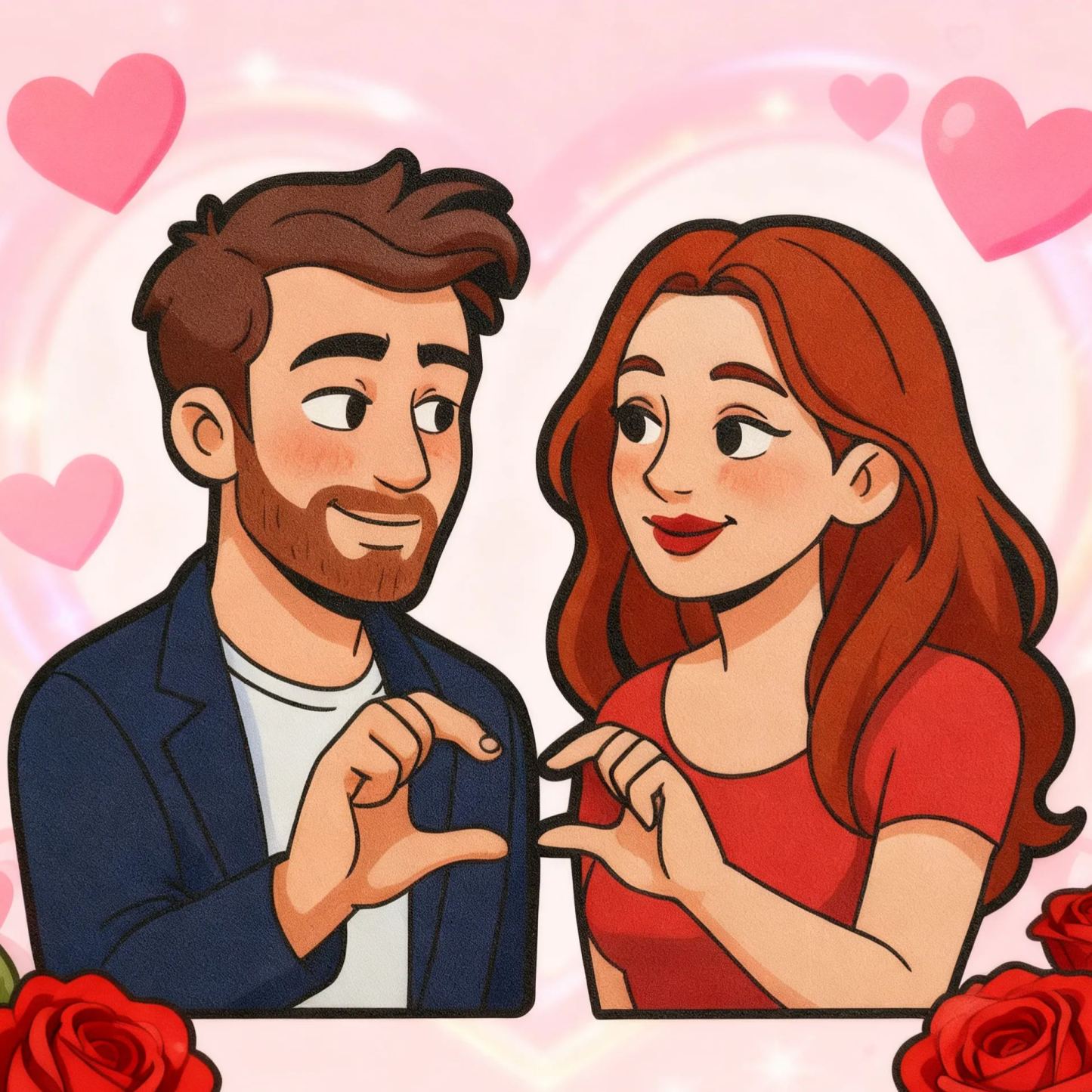 Custom Light-Up Couple Fridge Magnet – Valentine’s Day RomanticLED Glow Gift for Lovers