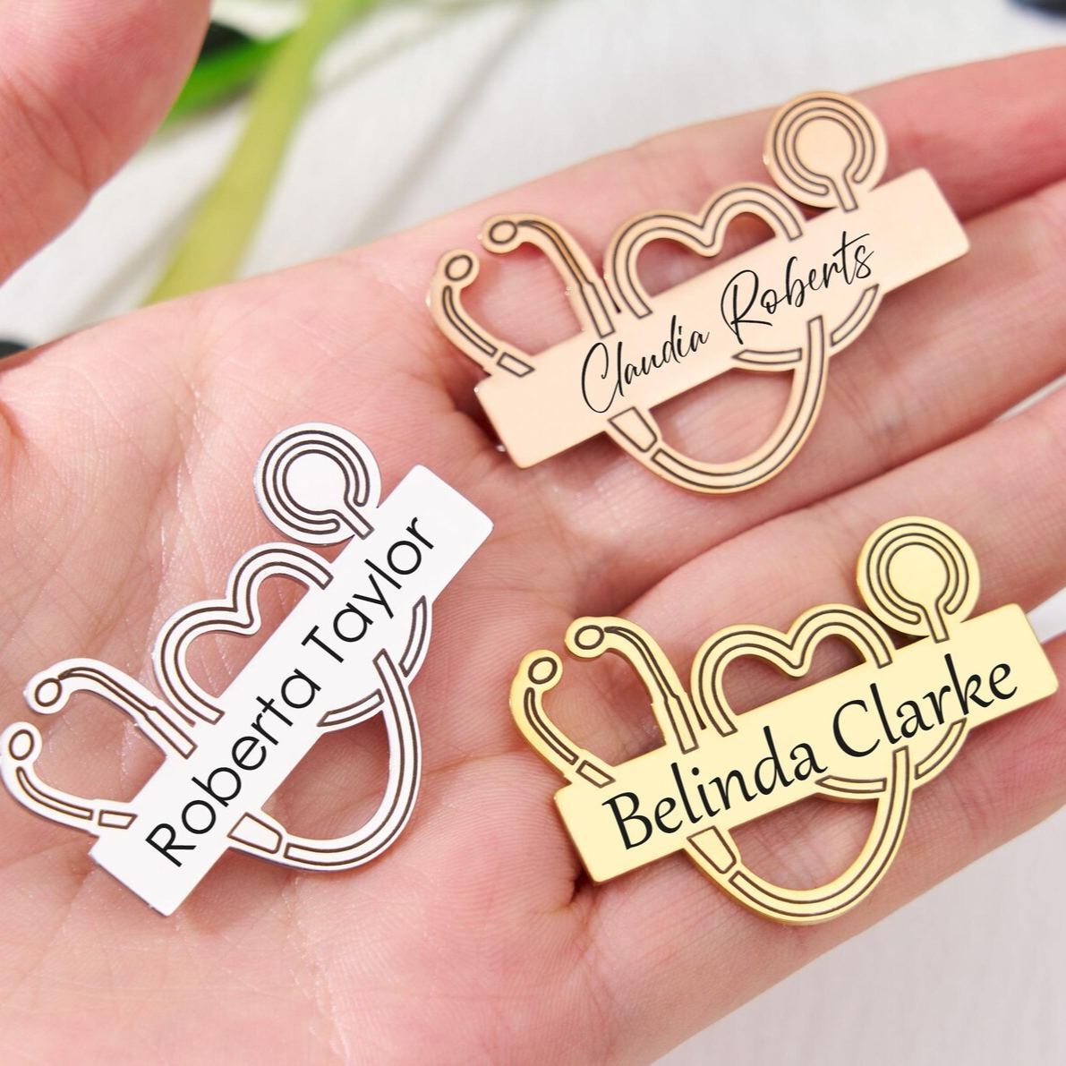 Personalized Medical Pin for Nurse,Customized Stethoscope Name Brooch,Nurse Lapel Pin,Medical Staff Gifts,Nurse Accessories Gifts For Nurse