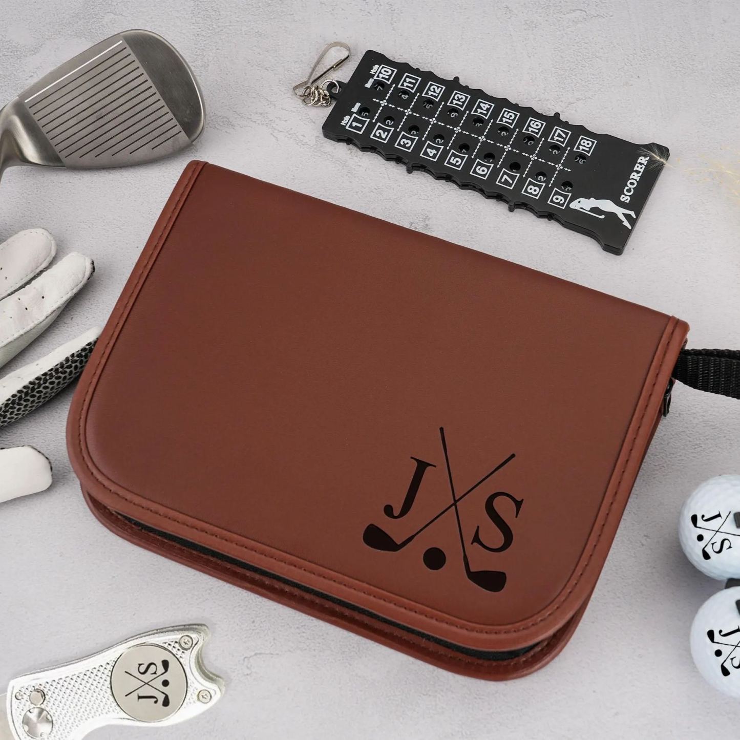 Personalized Golf Gift Set Bag, Engraved Tool Kit Bag Empty Golf Accessory Organizer Bag