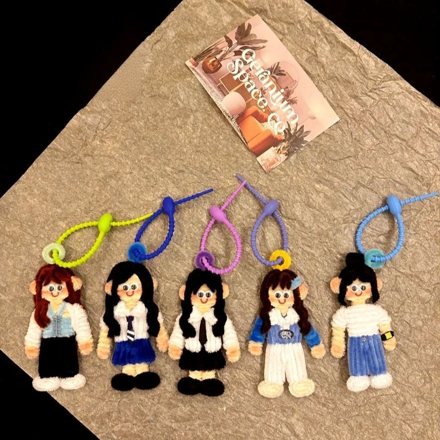Custom Photo Twist Stick Doll Keychain Handmade Personalized Character Pendant from Your Photo