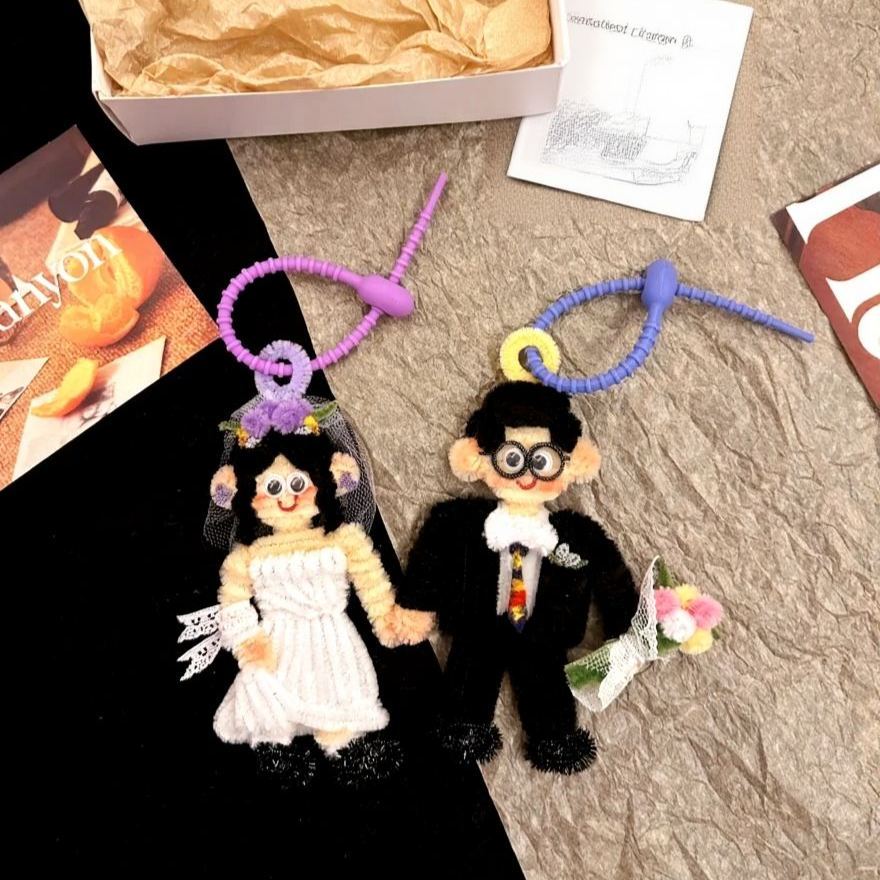 Custom Photo Twist Stick Doll Keychain Handmade Personalized Character Pendant from Your Photo