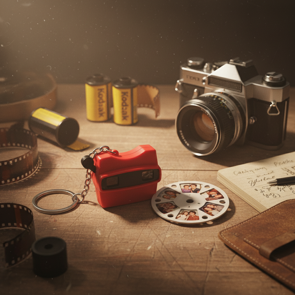 Custom Mini 3D Viewfinder and Reel Keychain Personalized Christmas Gifts Photo Viewer Ornament with Your Own Photos