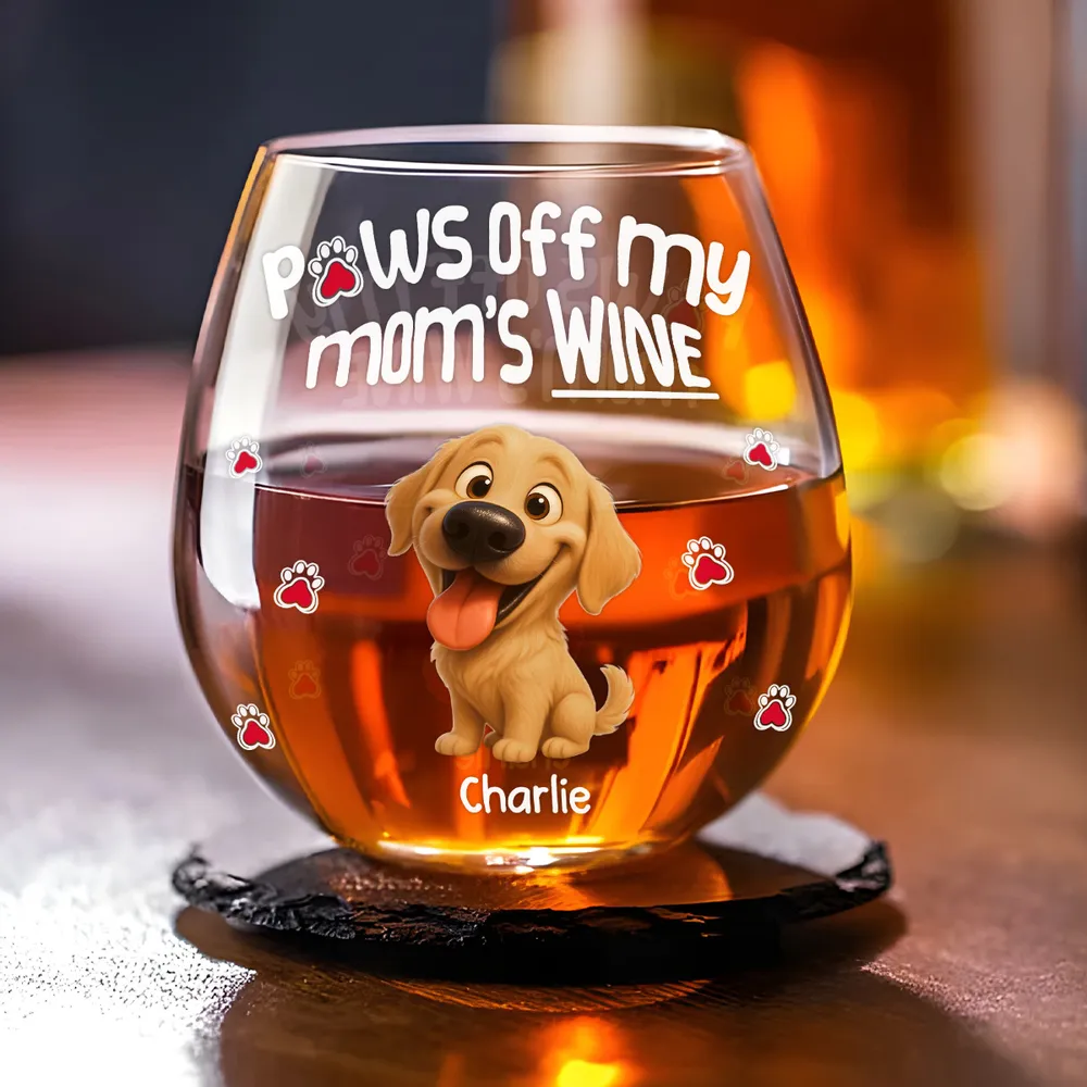 Paw It Off Now - Personalized Custom Wine Glass