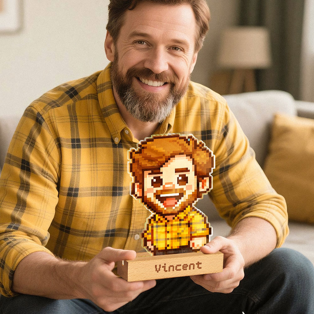 Custom Art Father & Son Led Light Couple Light Personalized LED Display Romantic Gift for Dad Boyfriend or Girlfriend