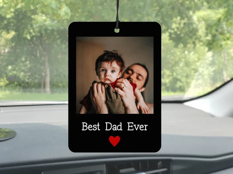 Best Dad Ever, Car Air Freshener, Car Accessories For Men, Dad Photo Gift, Dad Gift, Personalized Gift For Him, Fathers Day Gift For Dad