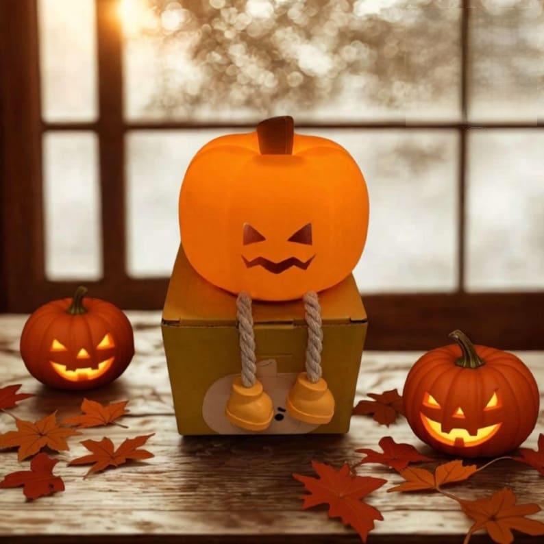 Pumpkin Night Light Decor, Cute Night Light For Kids Room, silicone pumpkin lantern dimmable, Halloween decoration atmosphere lamp