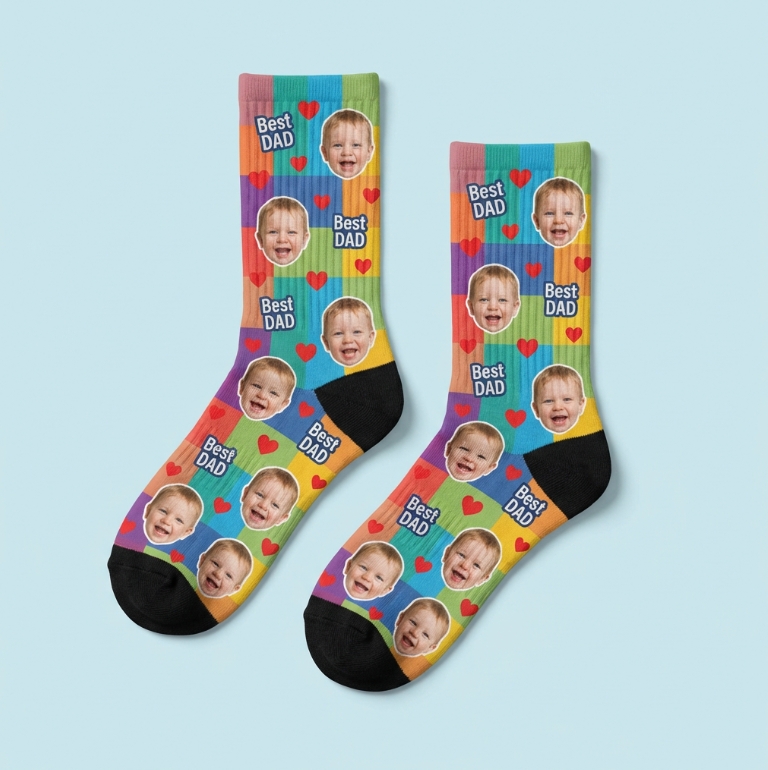 Custom Photo Socks Best Dad Father's Day Gift