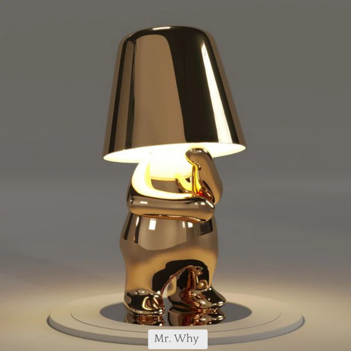 Thinker Lamp Desk Lamp Room Decor – Charging Desk Light Touch Lamp Home Decor Living Room – Dimmable Light Aluminum Alloy Cordless Lamp Cute Room Decor