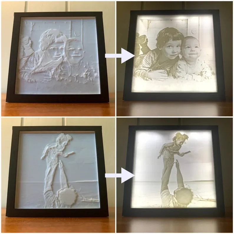 Custom 3D Light Shadow Photo Music Box – Personalized Picture Frame Gift