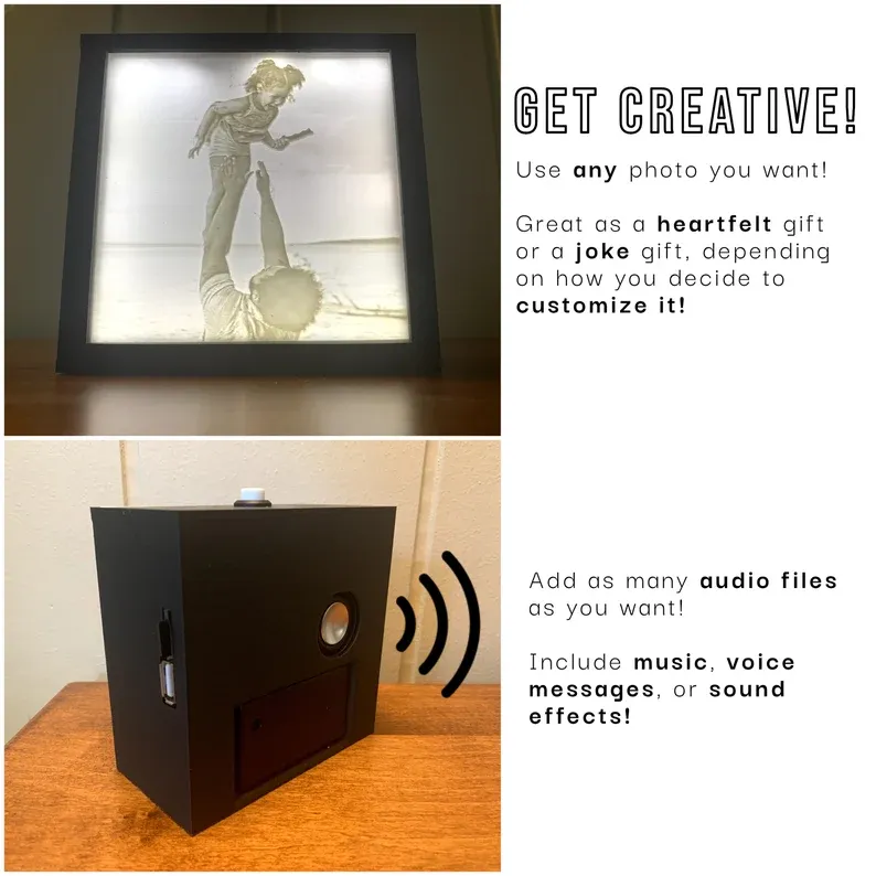 Custom 3D Light Shadow Photo Music Box – Personalized Picture Frame Gift
