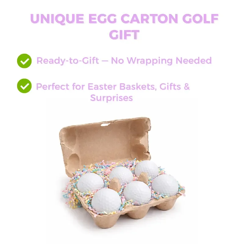 Easter Golf Ball Gift Set-6 Pack Golf Balls in Egg Carton | Funny Easter Golf Gift I Golfer Easter Basket Stuffer | Unique Golf Gift for Men Women - MyPhotoSocks