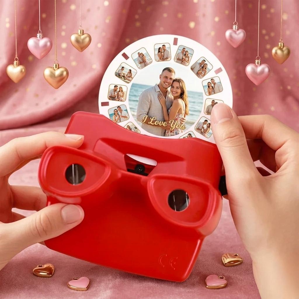 Christmas Gifts Custom 3D Viewfinder and Reel-Personalized Gift with your own photos Text and Photo Viewer Multiple Films Available White Viewfinder