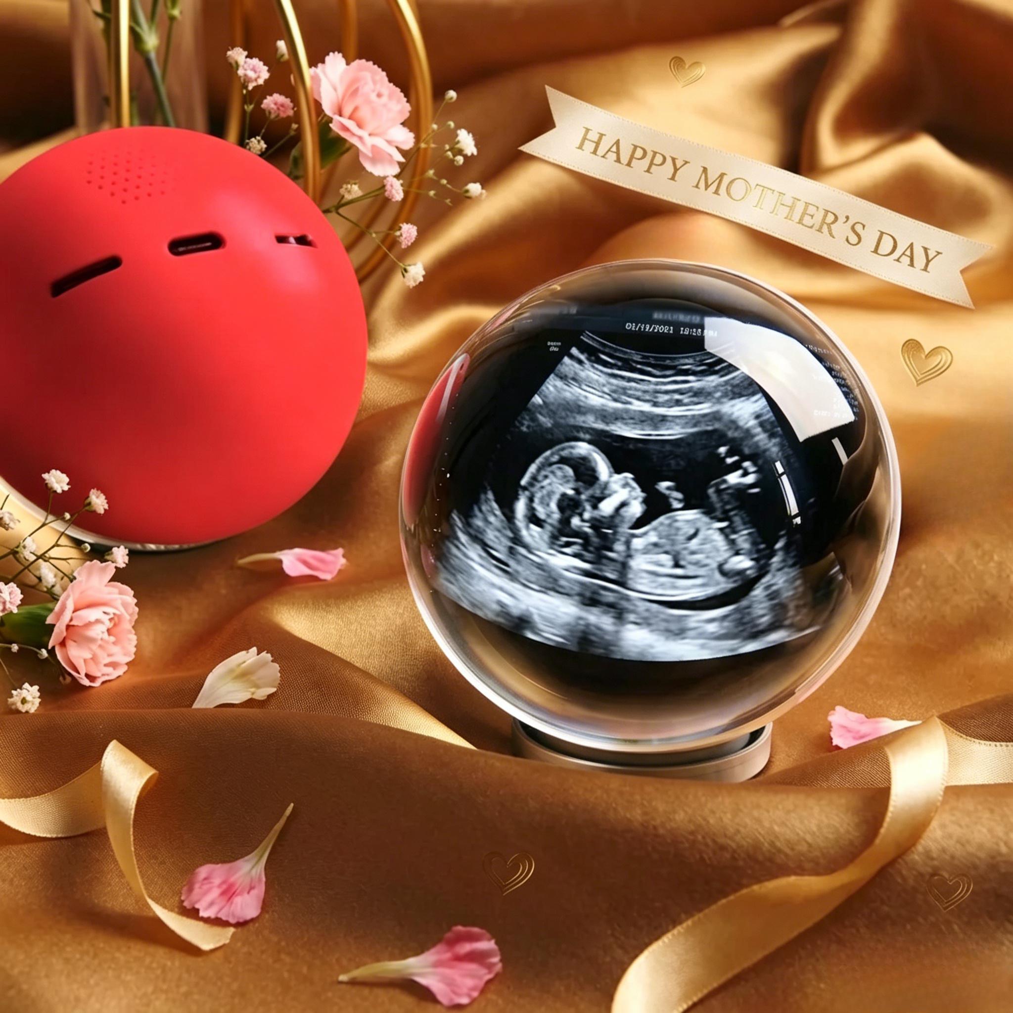 Magic Crystal Ball Hold Baby's First Ultrasound Memories in Your Hand Mother's Day Gift
