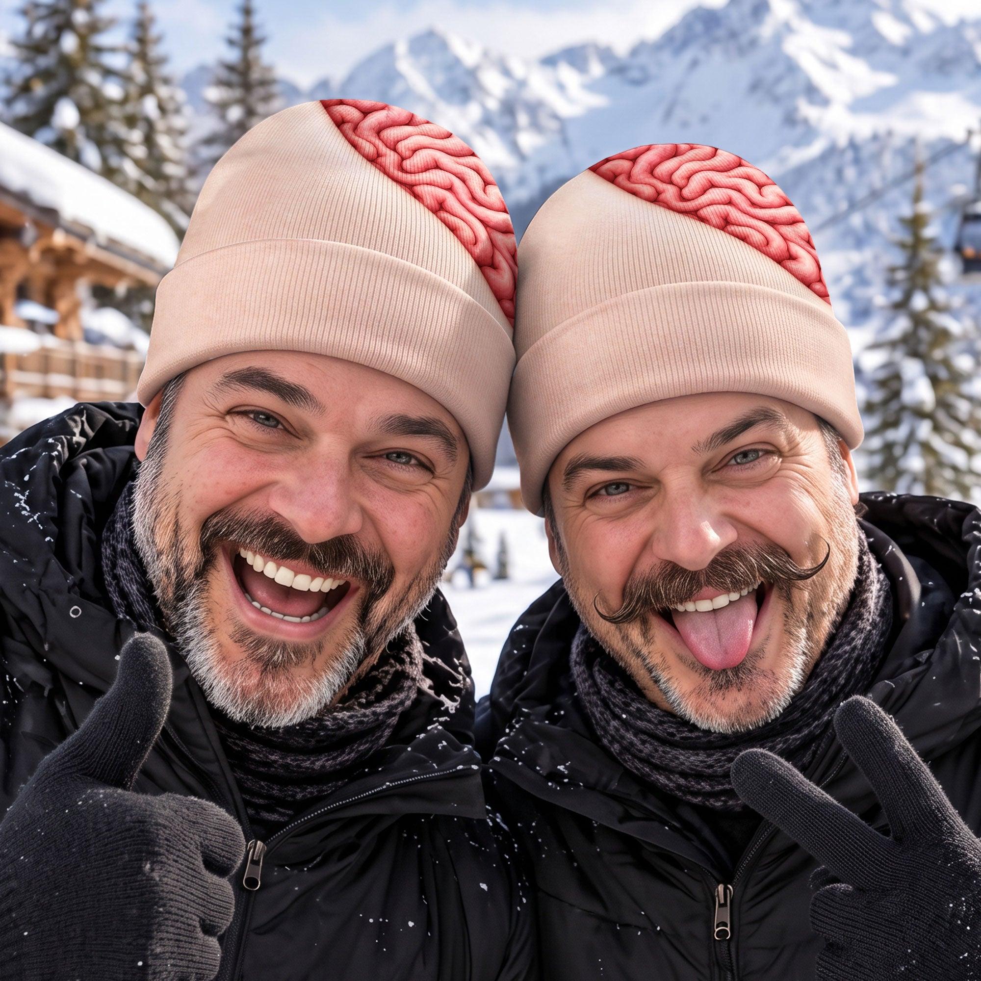 3D Optical Illusion Brain Funny Personalized Beanie Hat for Men