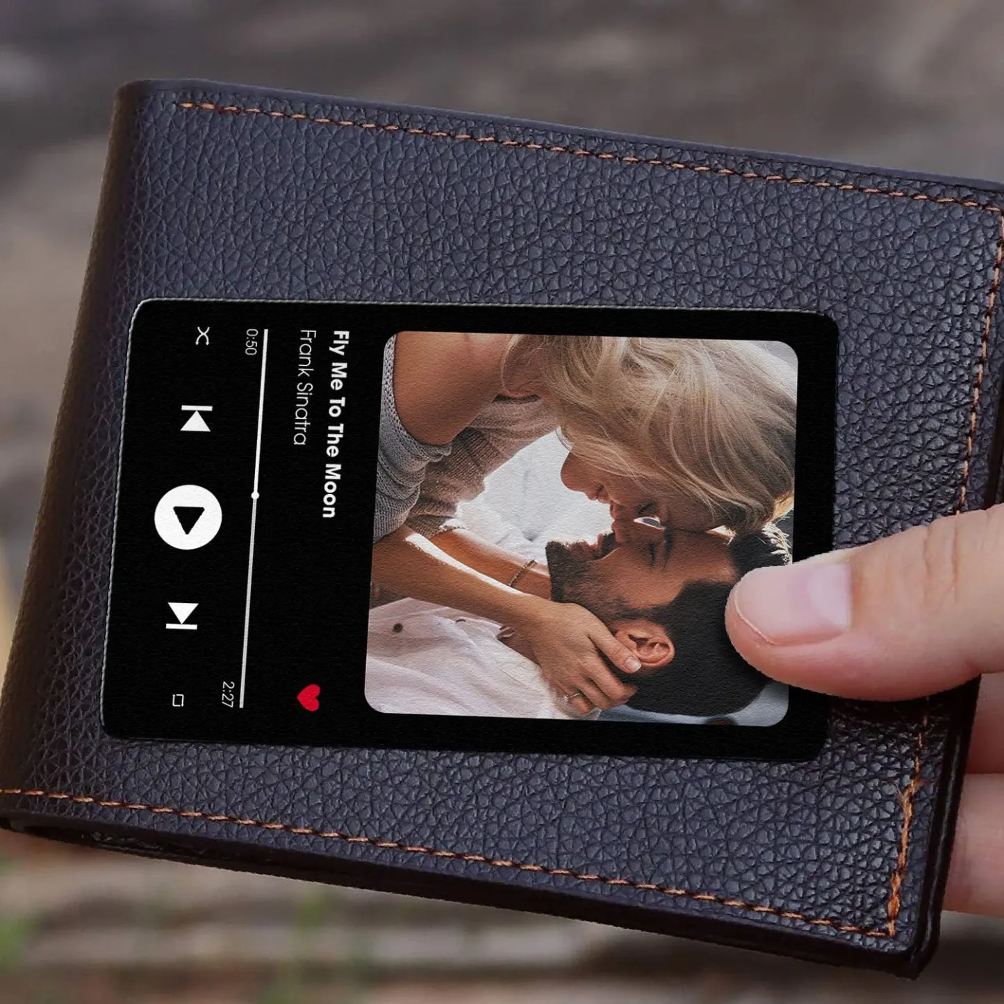 NFC Custom Favorite Song Metal Wallet Card - Personalized Aluminum Photo Wallet Card - Valentine's Day Gifts For Him, Boyfriend, Husband