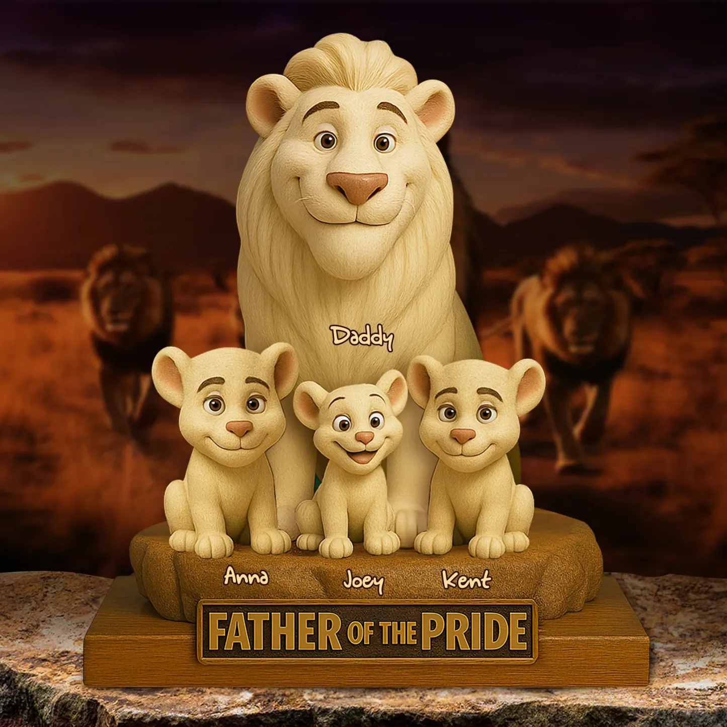 Lion Dad Of The Pride Acrylic Plaque - Personalized Gift For Father