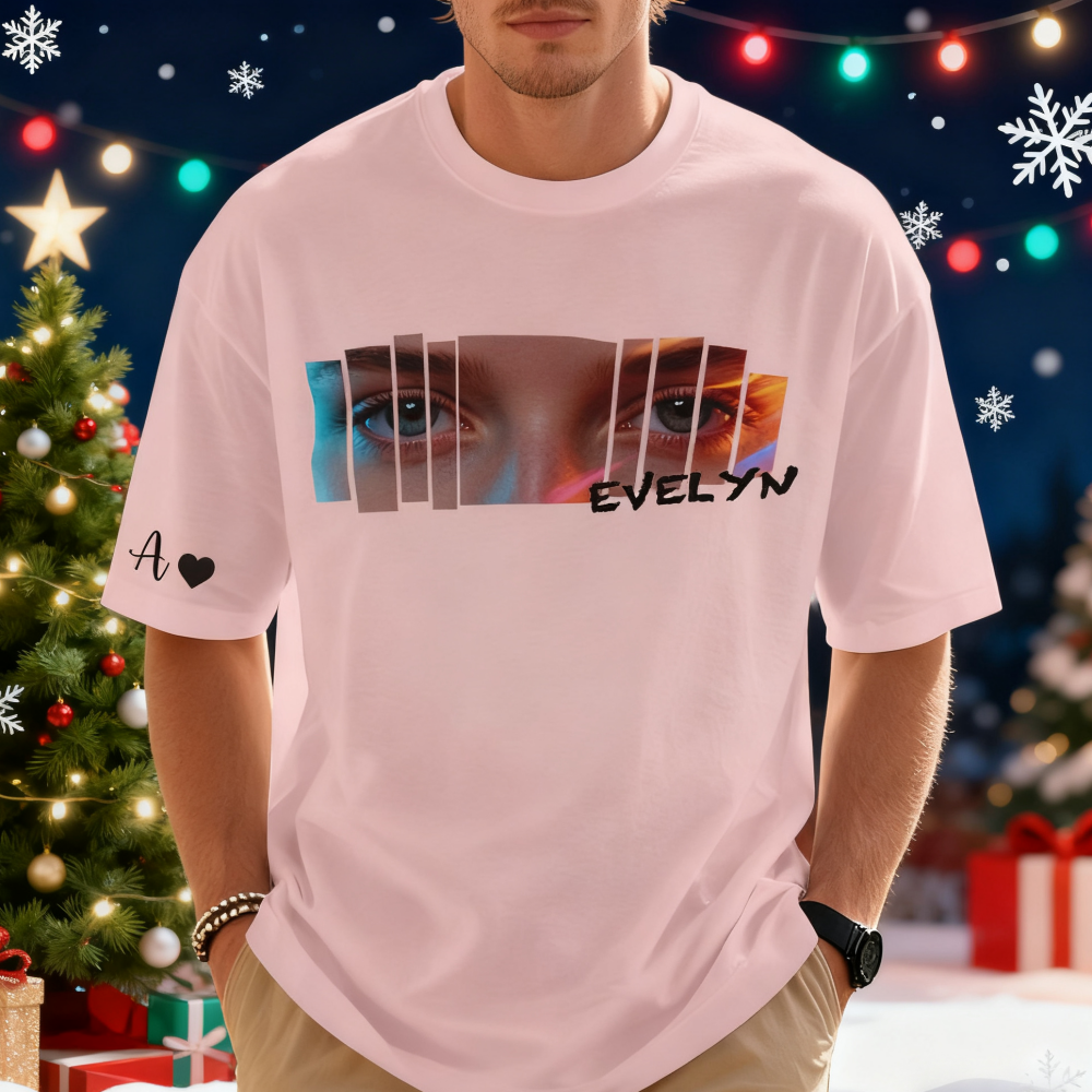 Christmas Gifts Custom Eyes Shirt Girlfriend Eyes Tee Personalized Photo and Name - GetPhotoSocksUk