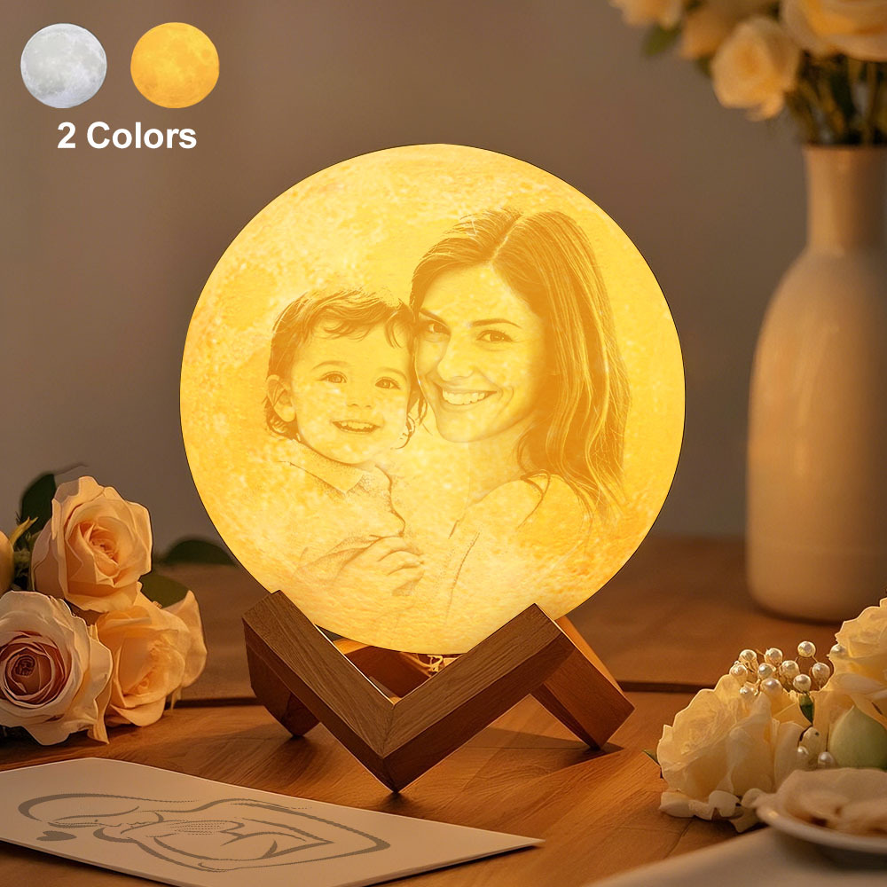 Personalized 3D Photo Moon Lamp Printed Picture Light Moon Painting Light Gifts for Mom