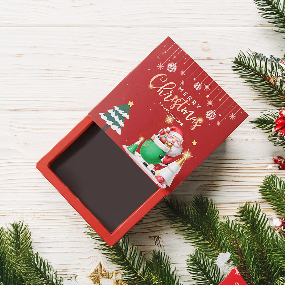 Christmas Box Pull-Out Box Film Storage Box Gift 9x9x2Cm - GetPhotoSocksUk