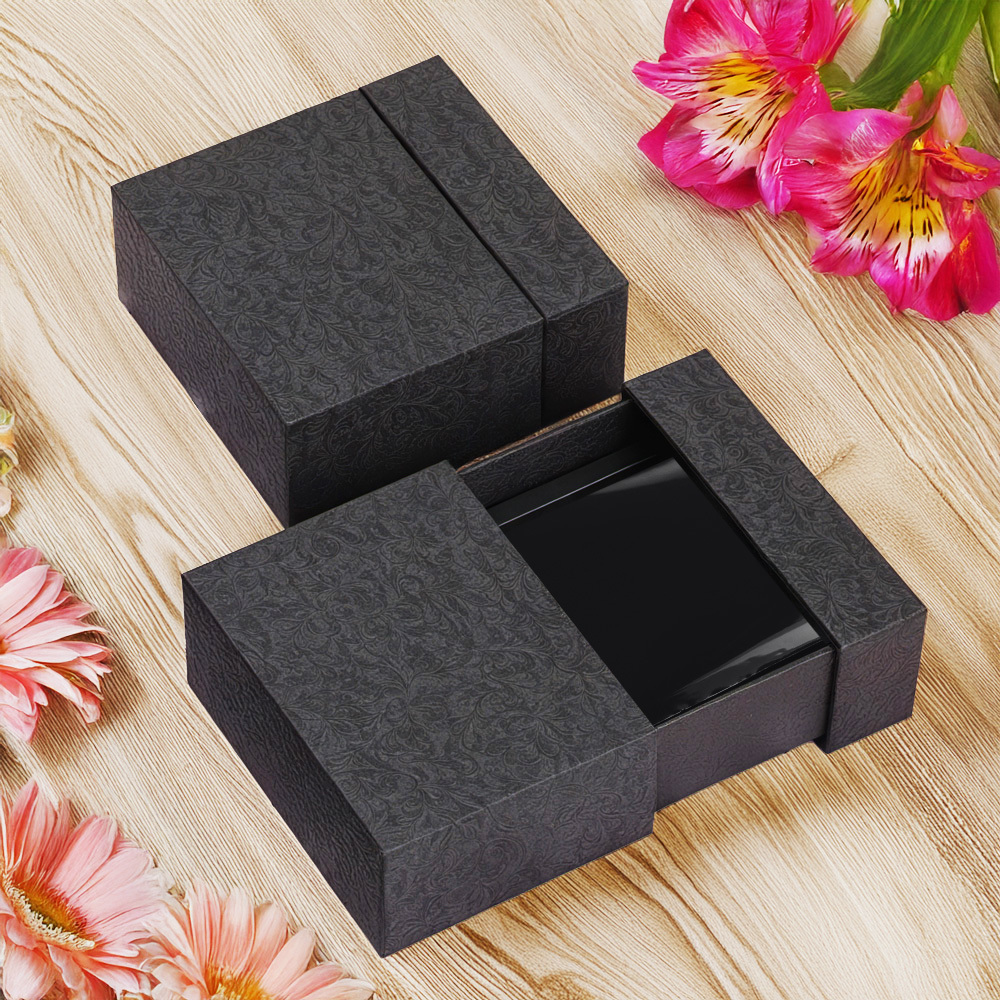 Viewfinder Film Storage Black Box Gift Box Black Pull-out Gift Box 9.5x9.5x3.5cm - GetPhotoSocksUk