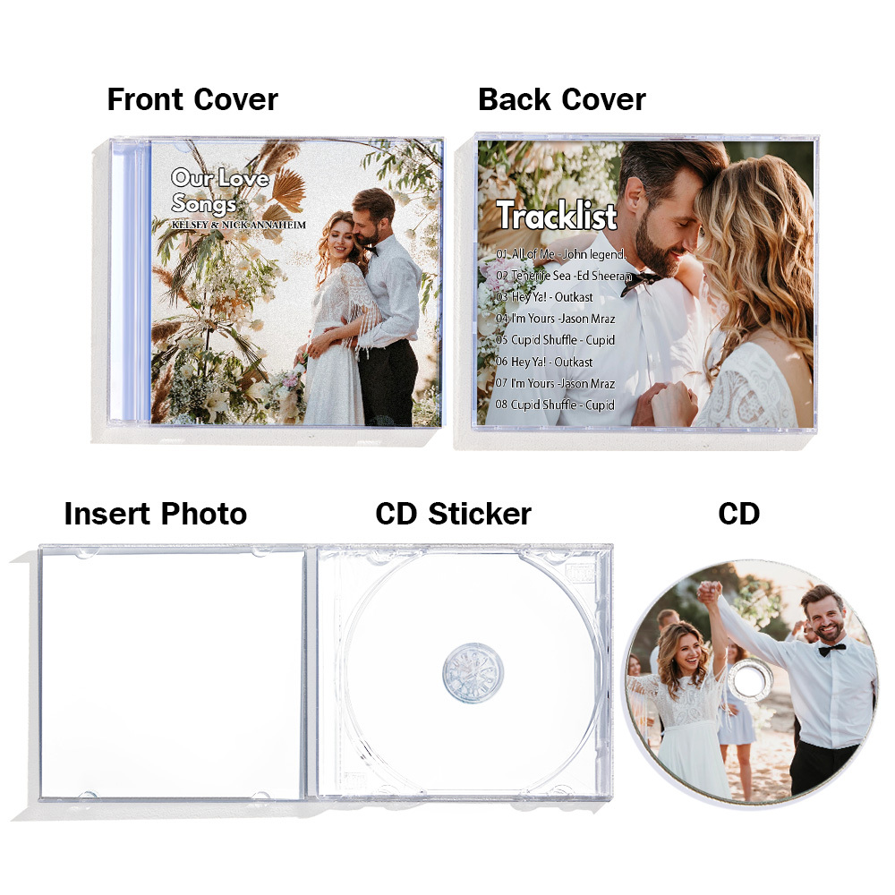 Custom CD & Jewel Case Custom Songs| Valentines, Anniversary Wedding Gift Custom 5/10/16 Songs CD Mixtape | Personalized Custom CD Album - GetPhotoSocksUk