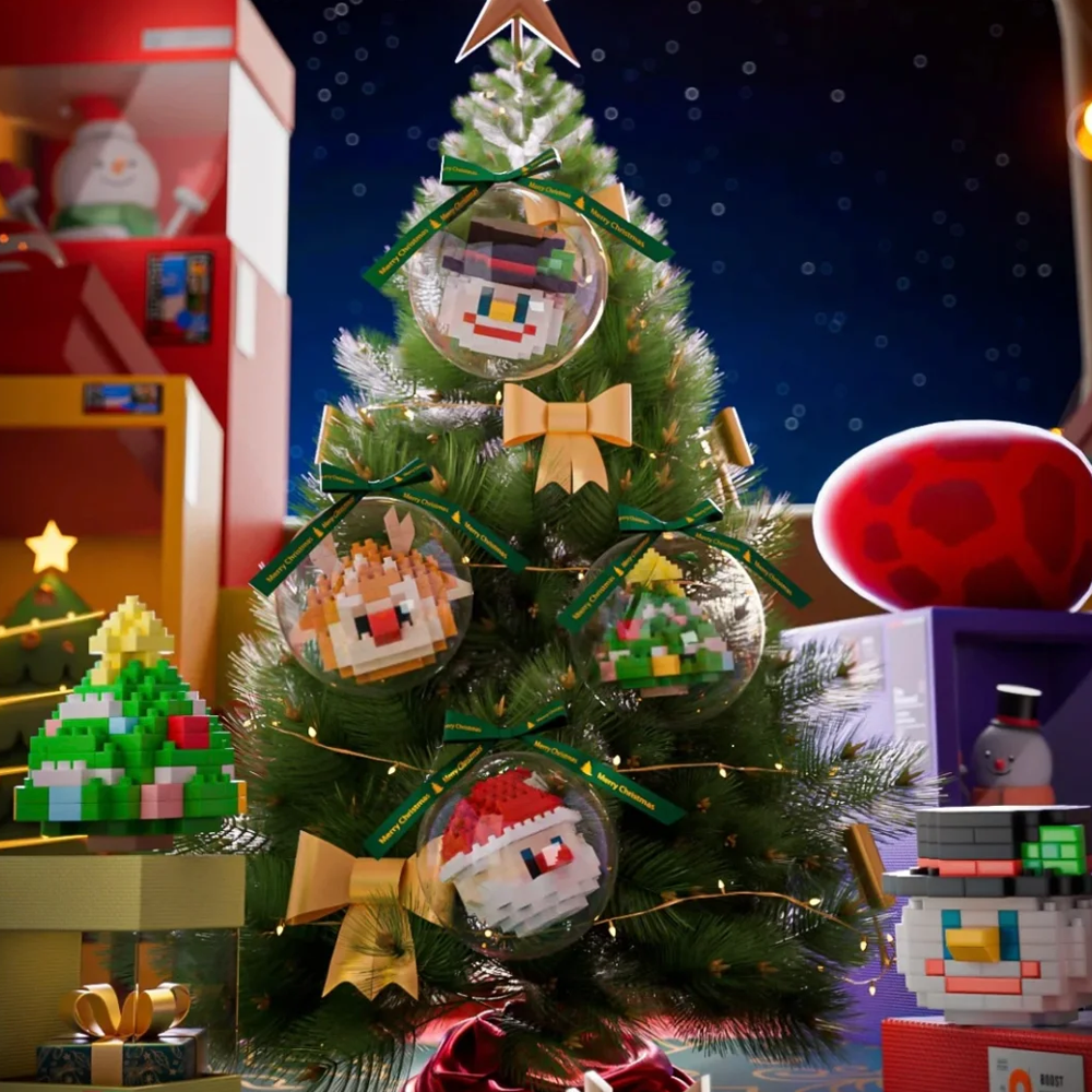 Classic Christmas Building Block Ornaments for Grandparents to Cherish - GetPhotoSocksUk