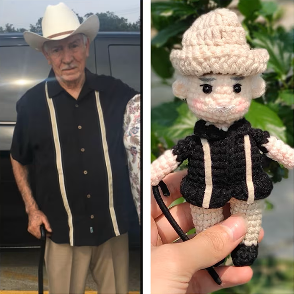 Grandparents' Day Gift Crochet Doll Personalized Portrait Crochet Look Alike Doll -
