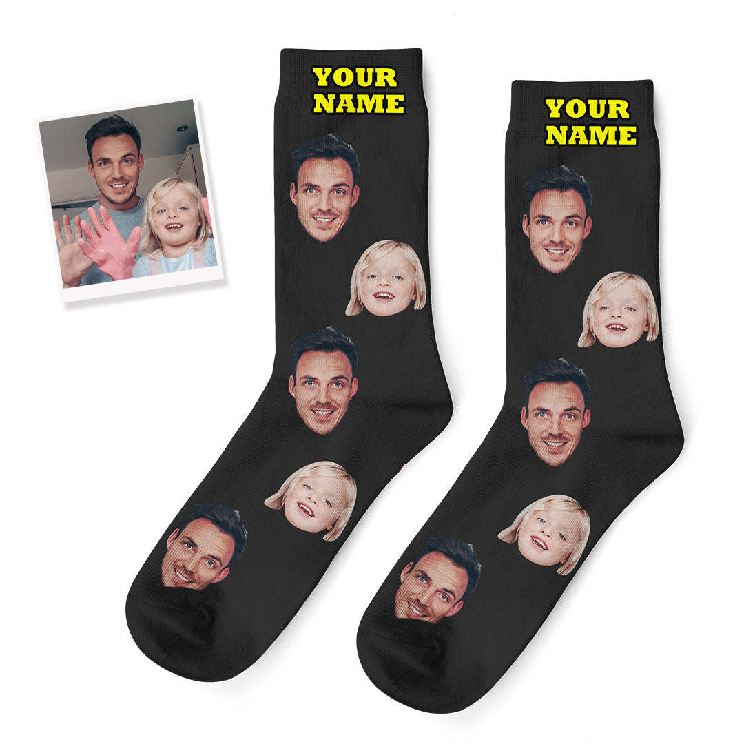 Custom Face Socks With Your Text - MyFaceSocksAU