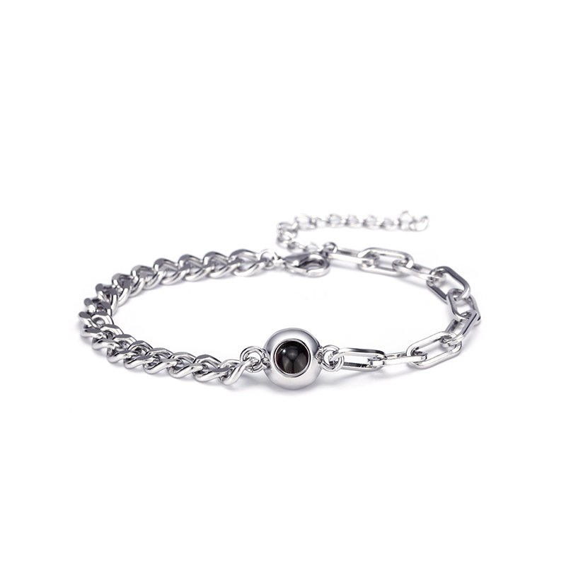 Custom Photo Bracelet Personalized Photo Projection Bracelet Circle Photo Bracelet with Picture Inside for Him - soufeelus